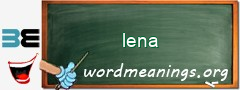 WordMeaning blackboard for lena